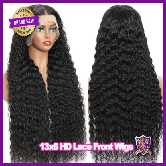 13x6 HD Lace Front Wig Human Hair Deep Wave 200 Density Glueless Pre Plucked